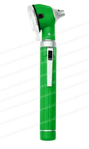 2.5V Halogen Light Fiber Optic Otoscope Pocket Medical ENT Diagnostic Set Green