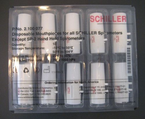 Schiller P/No 2.100077 Disposable Mouthpieces for Spirometers (10 Pack)