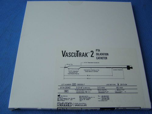 1-BARD VascuTRAK 2 PTA Dilation Cath 3.50mm x 40mm REF# V14-3540