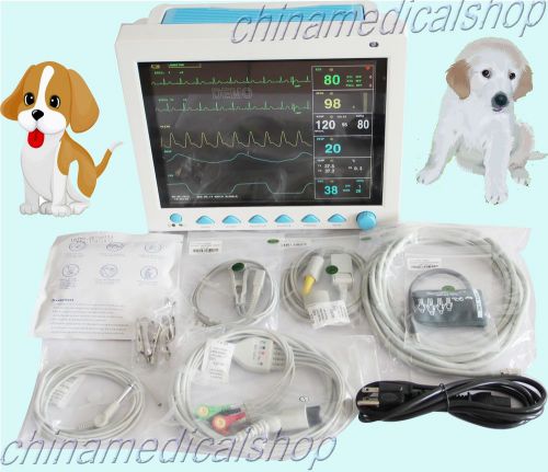 Vet multi-parameter 6 parameters patient monitor+ printer veterinary big screen for sale