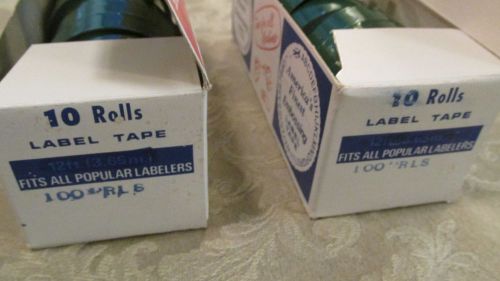 General tape 1/2&#034; embossing green label tape - lot of 20 in 2 boxes-nos for sale