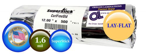 Qty 4 rolls superstick lay-flat laminating film 12&#034; x 500&#039; 1.5 mil 1&#034; core for sale