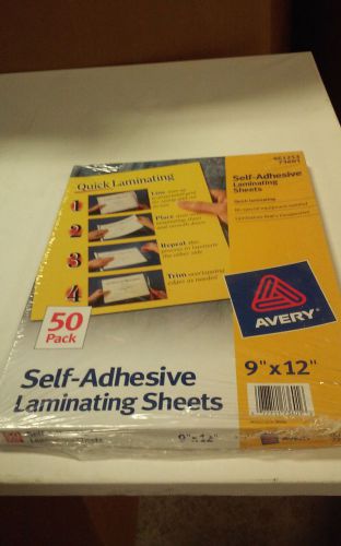 Avery 73601 Clear Self-Adhesive Laminating Sheets, 3 mil, 9 x 12, 50/Box  BIN H8