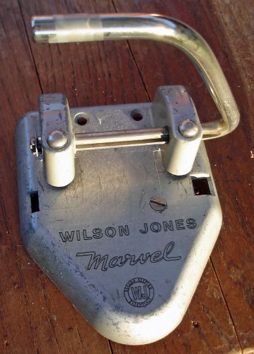Vintage wilson jones marvel 2-hole hole punch midcentury industrial metal modern for sale