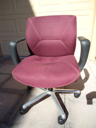Desk office chair comfortable burgundy