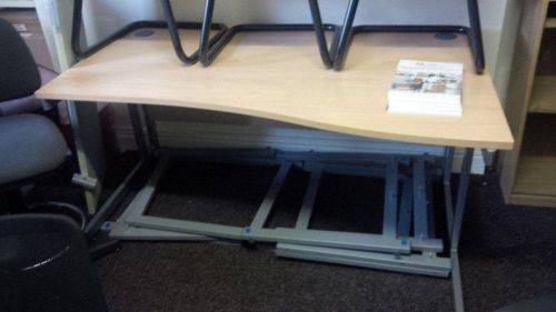 Oak 1200 x 800 wave desks + silver pedestal / drawers for sale