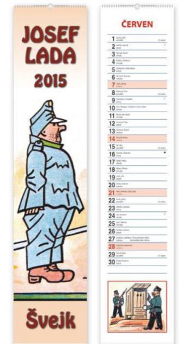 Josef Lada GOOD SOLDIER SVEJK 2015 long wall calendar official Czech item new