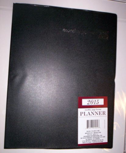 2015 Monthly Planner - BLACK~VINYL~~8&#034; X 10&#034;--NEW