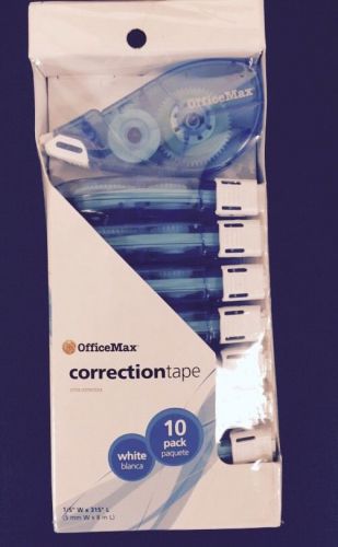 Lot Of 10 New Unused White Correction Tape OfficeMax Brand