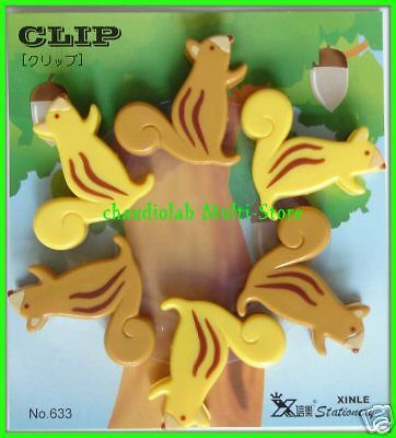 Cute and lovely Squirrel Shape 6 Paper Clips