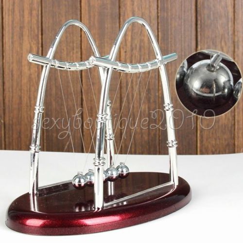 Newtons Cradle Balancing Swinging Metal Balls Plastic Base Toys Desk Accessories