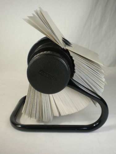 Rolodex Open Rotary Card File RBC-600 With Tabs, Guide &amp; Cards Some With Sleeves