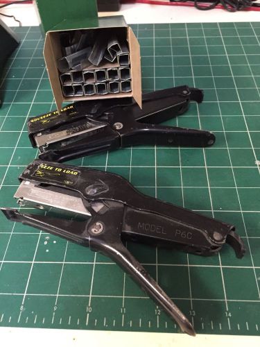 Pair of VINTAGE BOSTITCH P6c STAPLING PLIERS WITH  STAPLES I stapler heavy duty