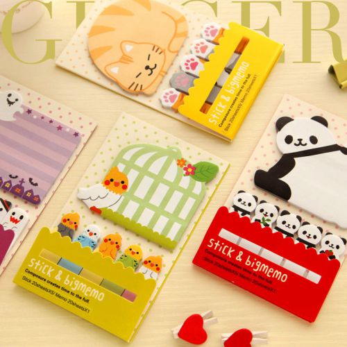 Funny cartoon sticker post it bookmark marker memo notepad sticky notes  (ab05) for sale