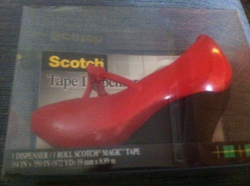 #1591 Scotch Red High Heel Shoe Tape Dispenser Black Heel 5.25 In Long NEW.