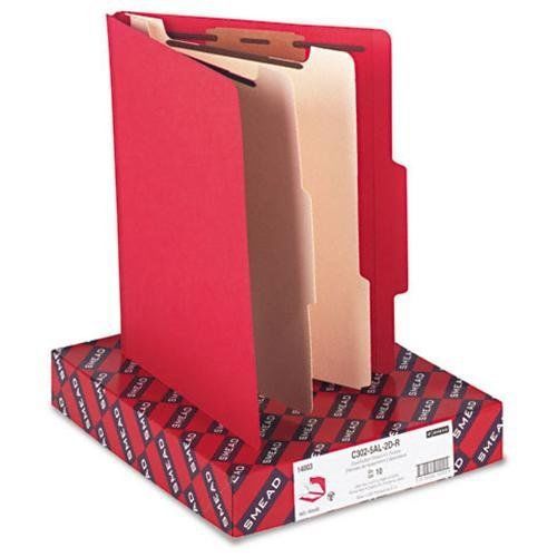 Smead 14003 Red Classification File Folders - Letter - 8.50&#034; Width X 11&#034; Length