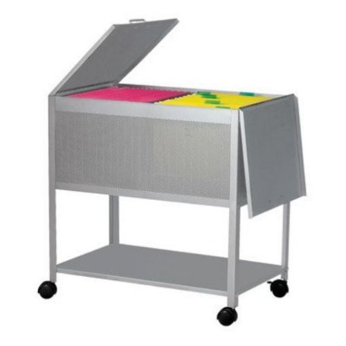 Dainolite HFC-600-SV Hanging File Cart on Casters Hinged Top  28-Inch  Silver