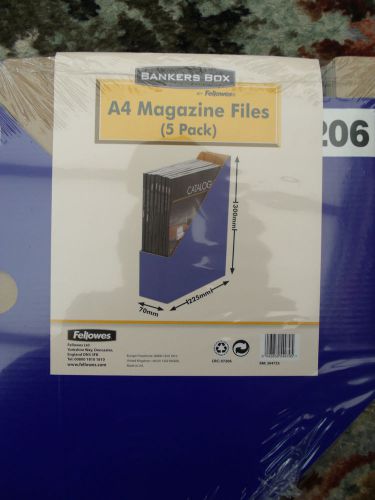 Fellowes bankers box a4 magazine files (blue) pack of 5 for sale