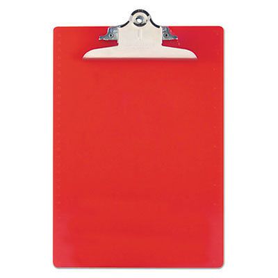 Recycled plastic clipboards, 1&#034; capacity, holds 8-1/2w x 12h, red for sale