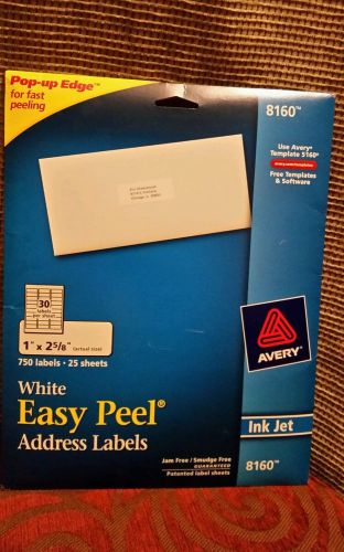 White Avery Easy Peel Address Labels 1 X 2 5/8&#034;  8160 NEW