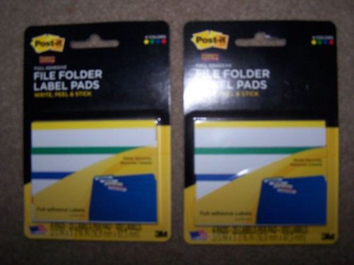 Post-It Super Sticky File Folder Label Pads--Lot of 2