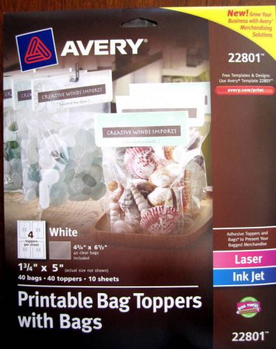Avery 22801 Printale Bag Toppers with Bags   2 Packages Laser Inkjet