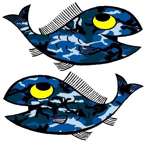 30 Custom Blue Camo Fish Personalized Address Labels