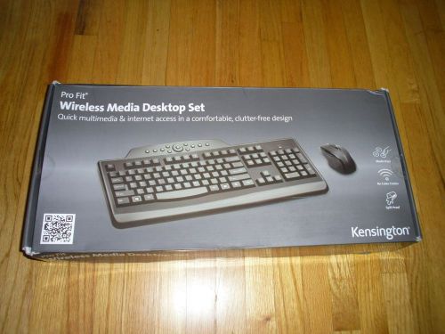 New ! kensington pro fit wireless media desktop set - usb wireless rf keyboard for sale