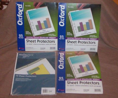 Stationery Lot  #3: 85 Clear Sheet protectors, NIP, normal weight, 3 holes