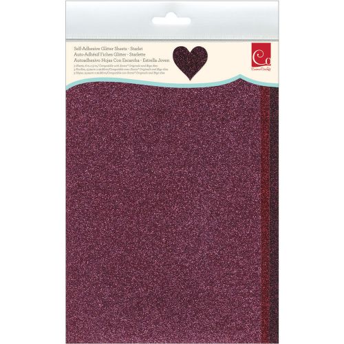 Cosmo Cricket Self-Adhesive Glitter Sheets 6-in x 9-in 3/Pkg Starlet - Red Hues
