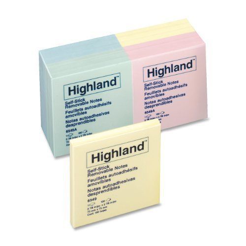 Highland self-sticking note - self-adhesive, repositionable, removable - (6549a) for sale
