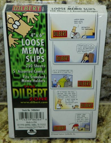 250 Loose DILBERT Memo Desk Paper Slips 4 by 6 Paper Sheets 1998 New
