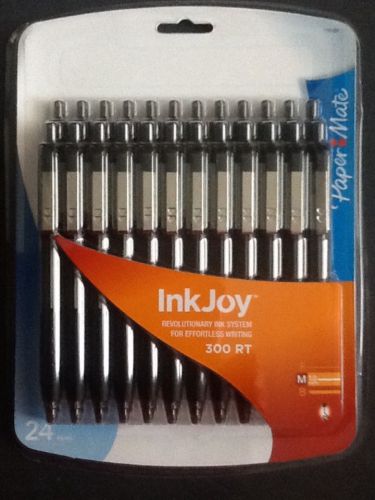 Paper?Mate InkJoy 300 RT pen, 24/Pk M 1.0mm BLACK 1781569 NEW