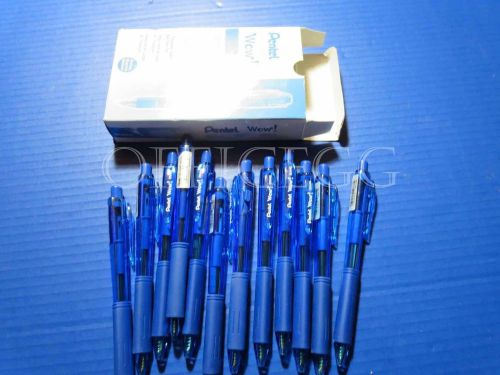 Pentel WOW Retractable Ballpoint Pen, 1 mm Medium, Blue, Dozen