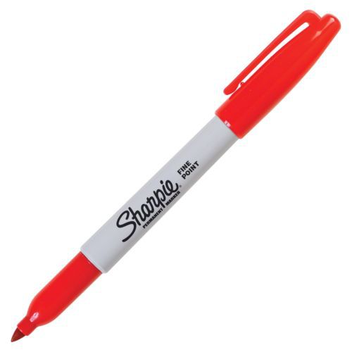 Sharpie permanent fine point marker - fine marker point type - red ink (30002ea) for sale