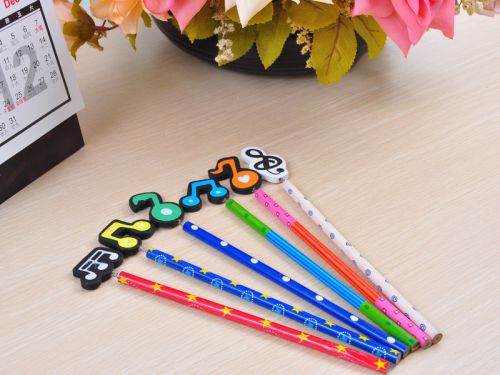 Am5 12x wooden cartoon musical notes hb pencils office school children staionary for sale