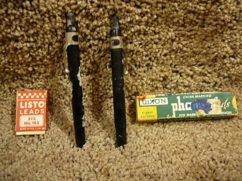 Vintage Listo Lead No. 162 Lot  Black Red Boxes and 2 Pens