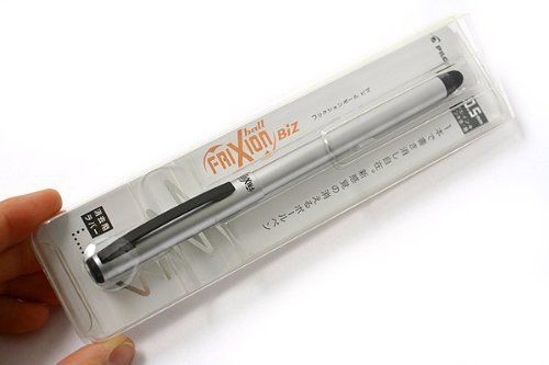Pilot Frixion Biz Erasable Gel Ink Pen - 0.5 Mm - (Black Ink) (Silver)