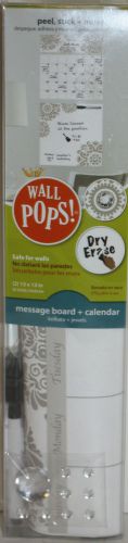 Wall Pops 2 13X13 Dry Erase Message Board &amp; Calendar Jewel Included NIP