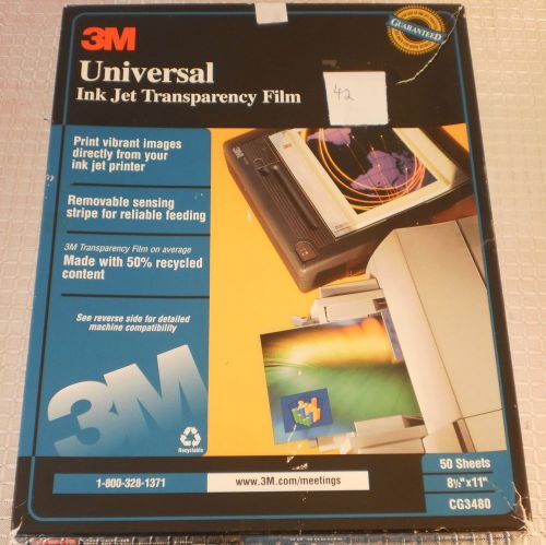 3M Universal Ink Jet Transparency Film 42 sheets CG3480