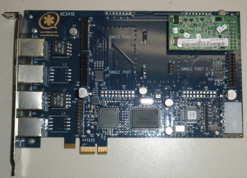 Digium Asterisk AEX410 Base Card, 4 port, 1 FXS S110M Module installed
