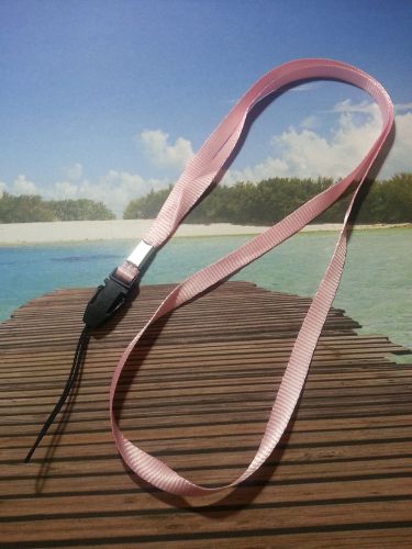 NEW 15&#034; PINK NECK LANYARD STRAP WITH DETACHABLE CLASP CLIP LOOP GREAT FOR WORK