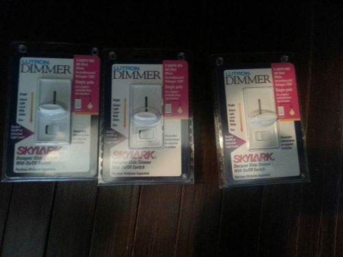 Lot of 3 Lutron Electronics Single Pole Slide Dimmer, 600W- S-600Ph-Wh