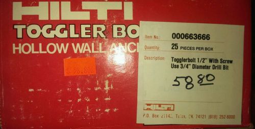 Hilti Toggler Bolt Hollow Wall Anchor with screw 1/2&#034;