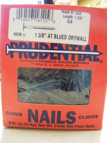 5lb box 1-3/8&#034; blued drywall nails Prudential MADE IN USA