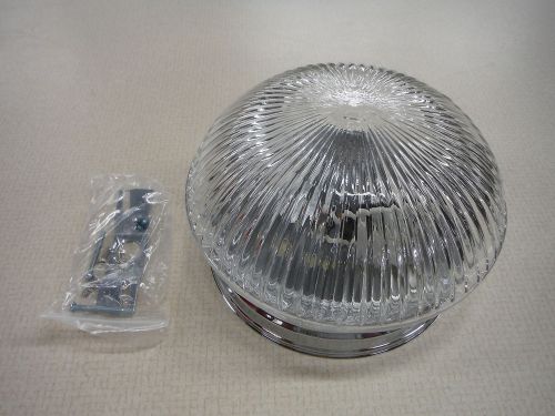 Tropical Lighting Chrome Fixture Ribbed Clear Glass
