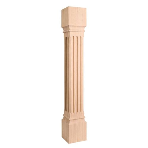 5&#034; x 5&#034; x 35-1/2&#034; -large fluted wood  post -    # p27-rw for sale