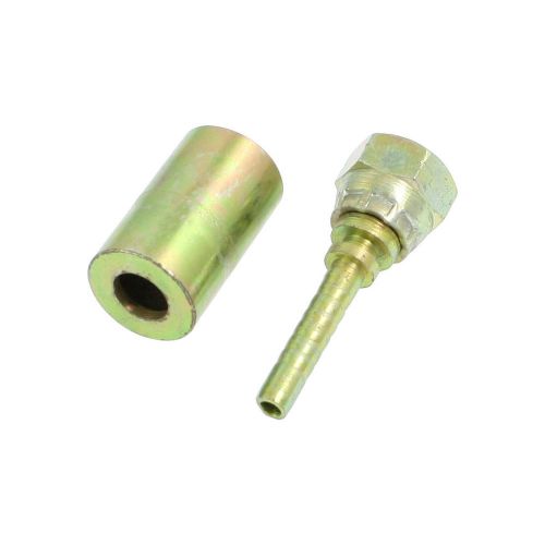 Bronze tone 0.47&#034; dia female thread d type oil pipe connector coupler for sale
