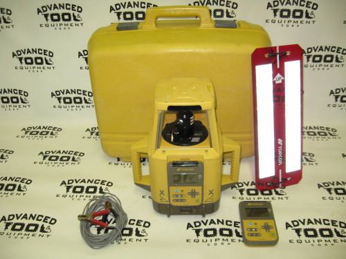 Topcon rt-5sa dual slope grade rotary rotating laser level w/ (2) rc-300 remote for sale