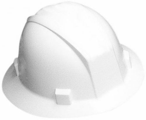 NEW Mutual 50210 Polyethylene Ratchet Suspension Full Brim Hard Hat  White
